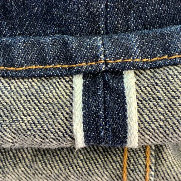 THE ROW Size 12 Blue Indigo Cotton Twill Contrast Stitch Tapered Selvedge Jeans - Picture 6 of 6